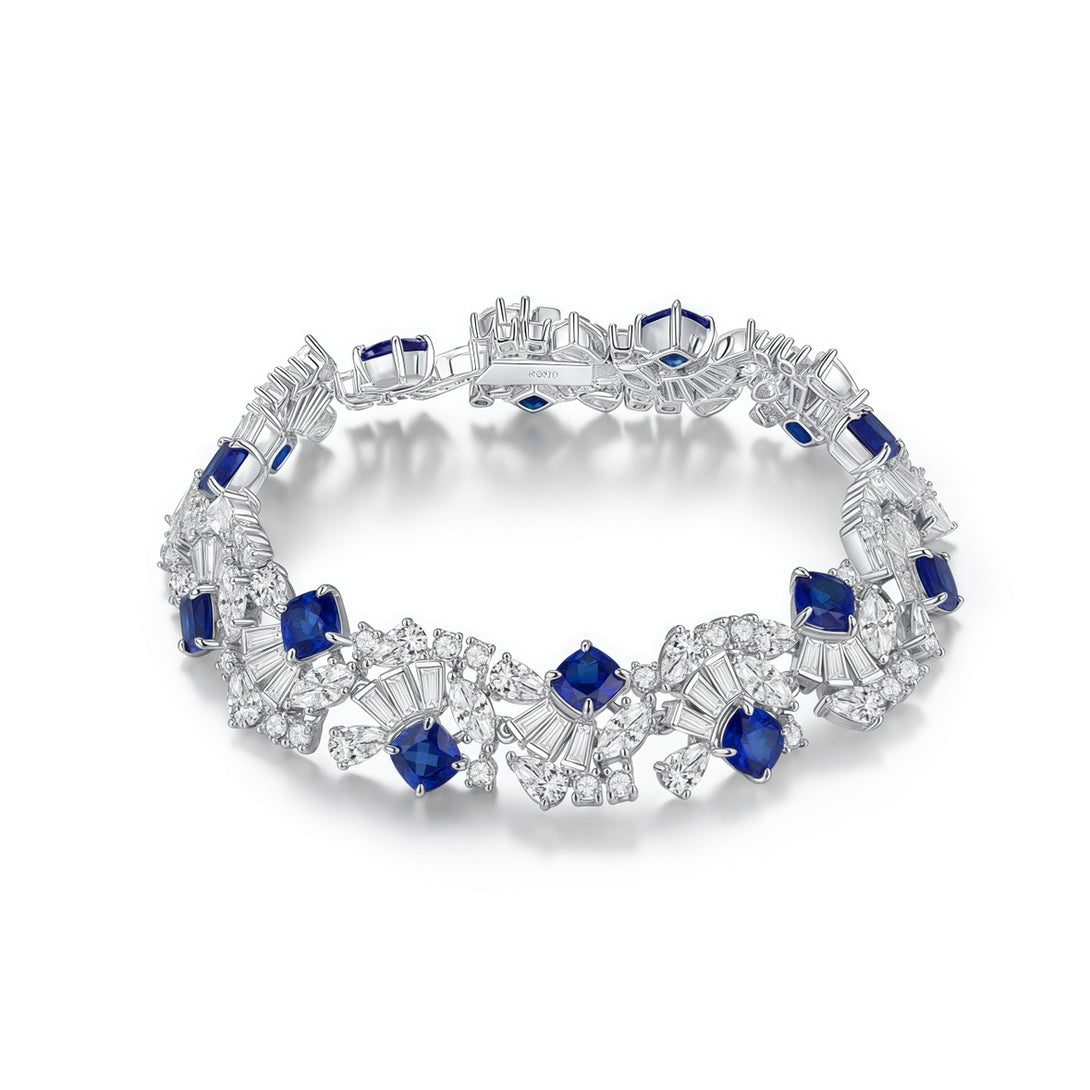 Lab Grown Sapphire Evening Bracelet 18K Gold Plated