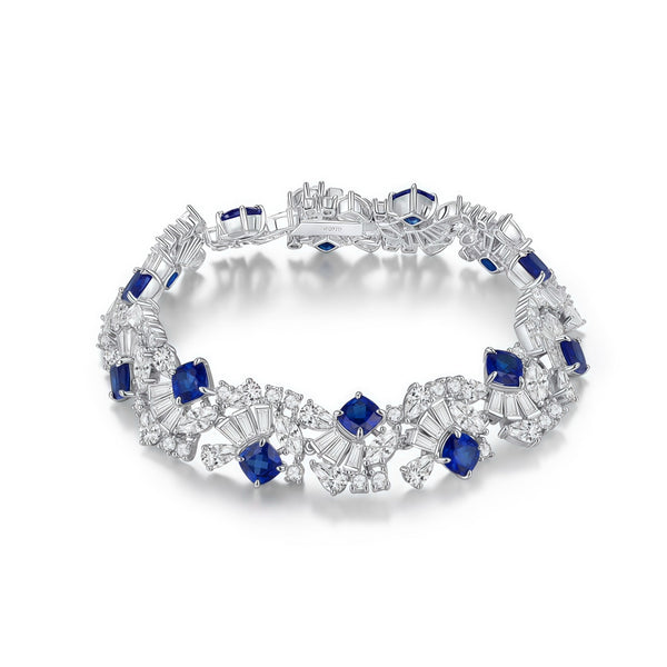 Lab Grown Sapphire Evening Bracelet 18K Gold Plated