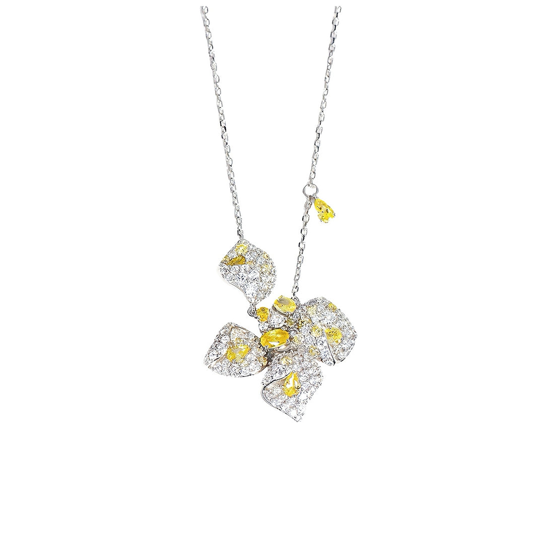 Lab Grown Yellow Sapphire Iris Necklace