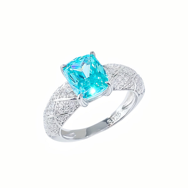 Cushion Cut Paraiba Cocktail Ring