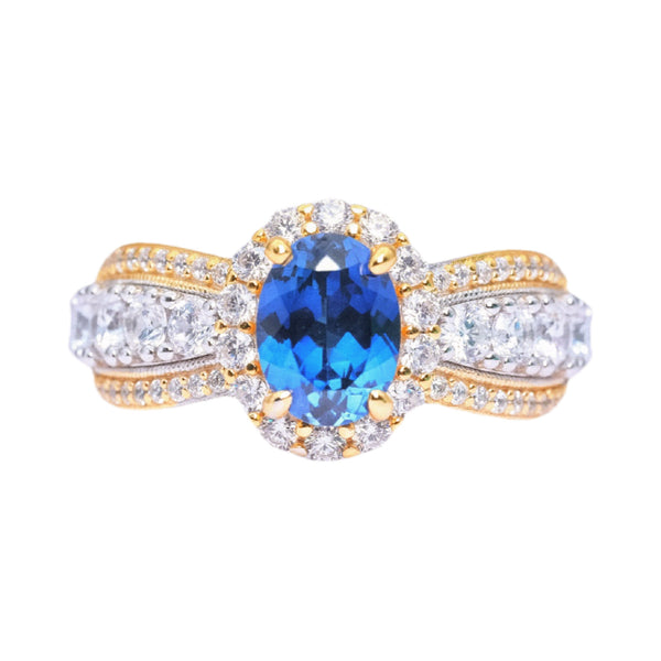 1ct Royal Blue Versailles Ring 18K Gold Plated