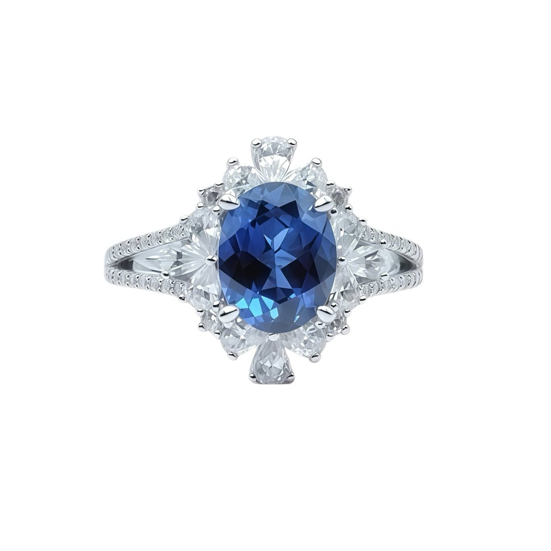 2.55ct Lab Grown Sapphire Ring 18K Gold Plated