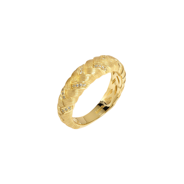 Firenze Collection Rigato Braiding Ring Plated in 18K Gold