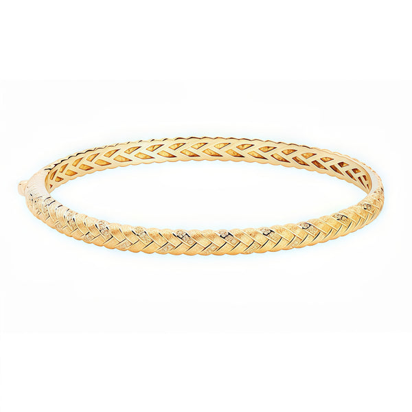 Firenze Collection Rigato Braiding Bangle Bracelet Plated in 18K Gold