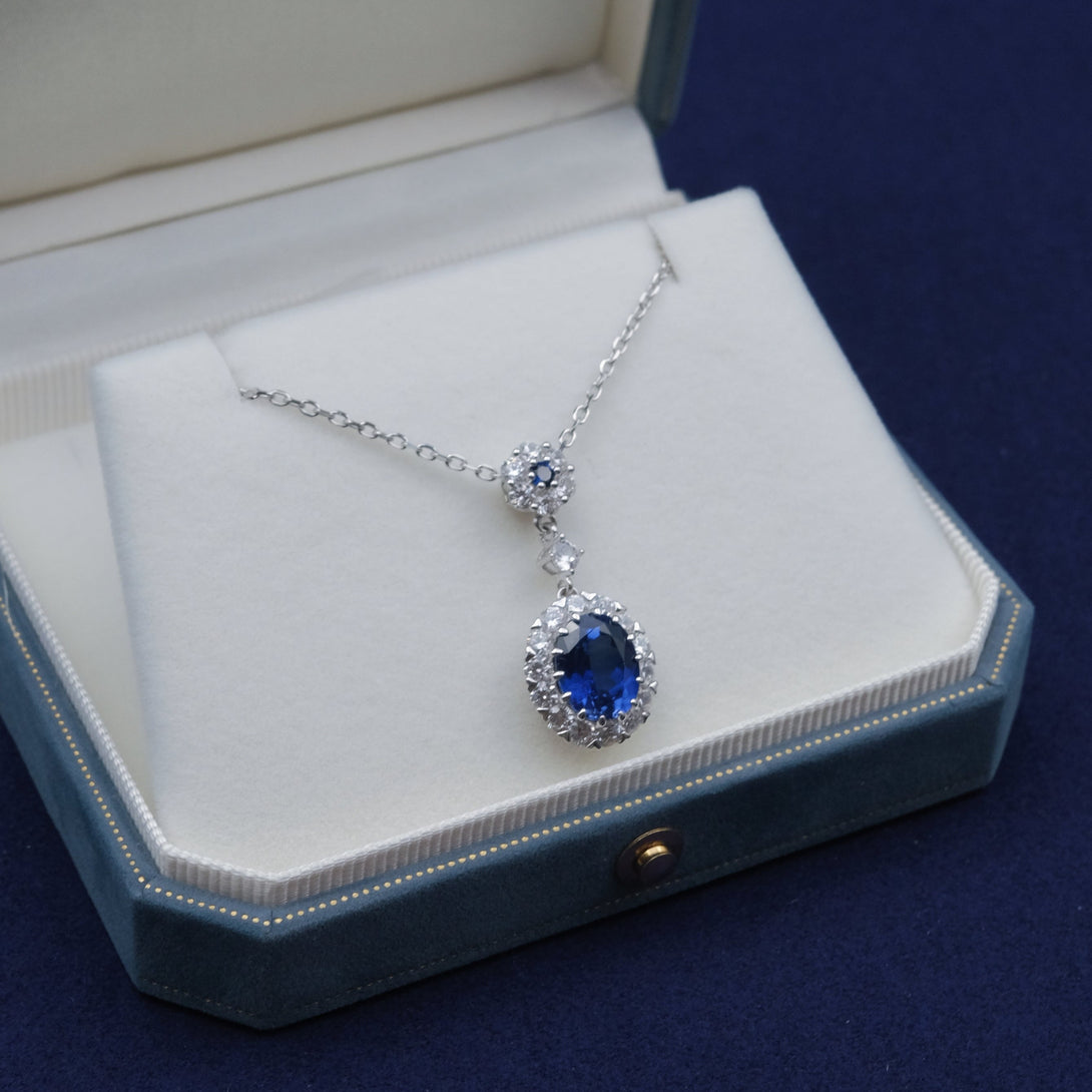 4 Carat Lab Grown Sapphire Necklace