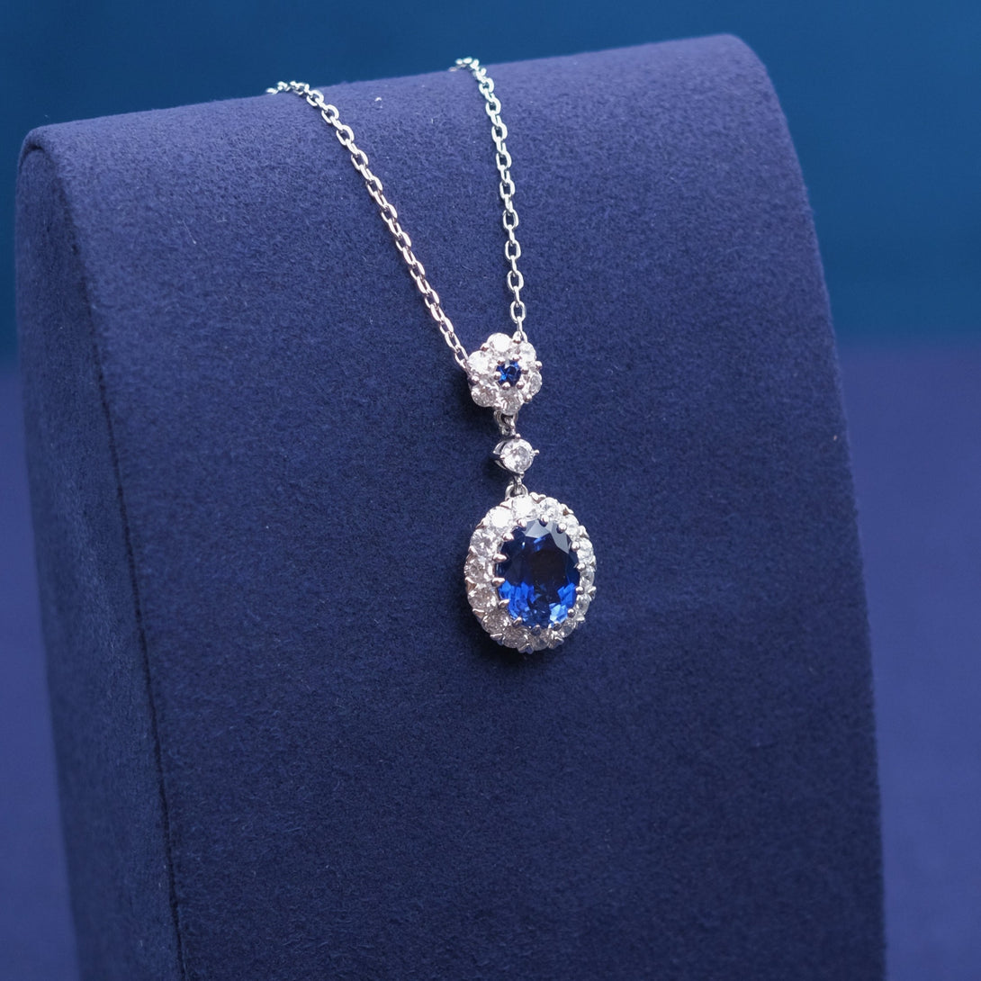 4 Carat Lab Grown Sapphire Necklace