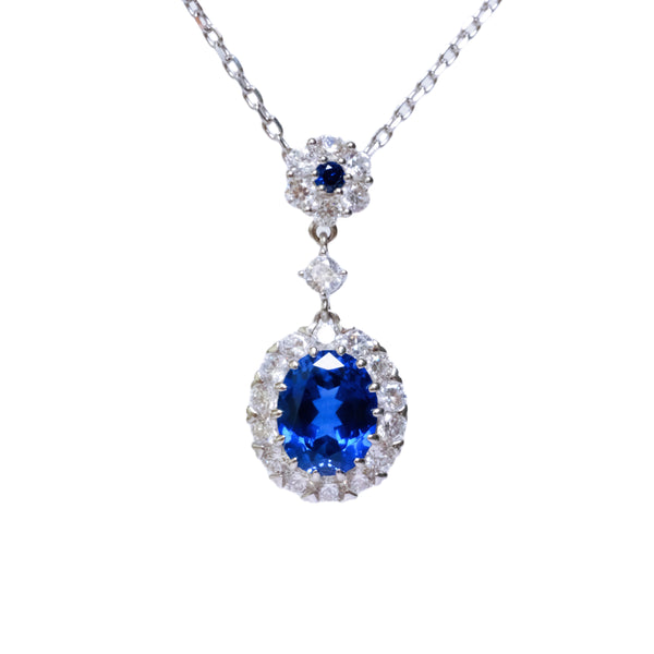 4 Carat Lab Grown Sapphire Necklace