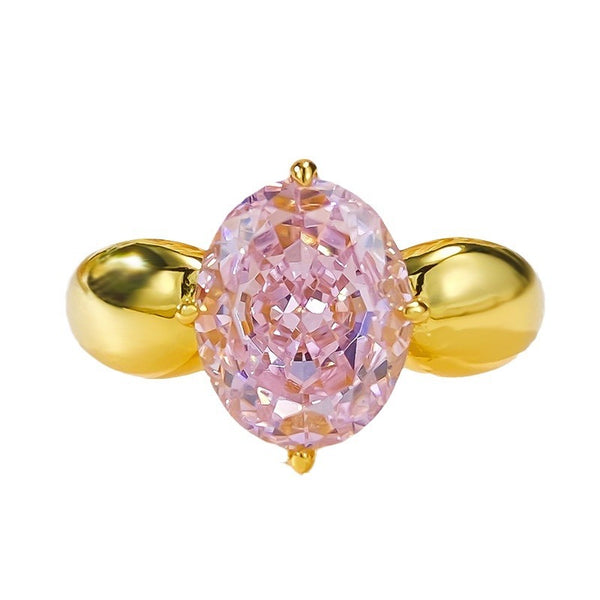 Oval Cut Pink Diamond Cocktail Ring