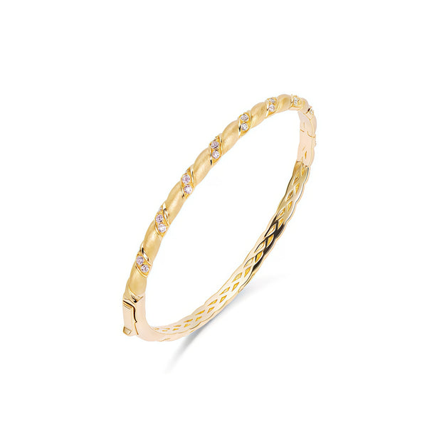 Firenze Collection Rigato Braiding Bangle Bracelet Plated in 18K Gold