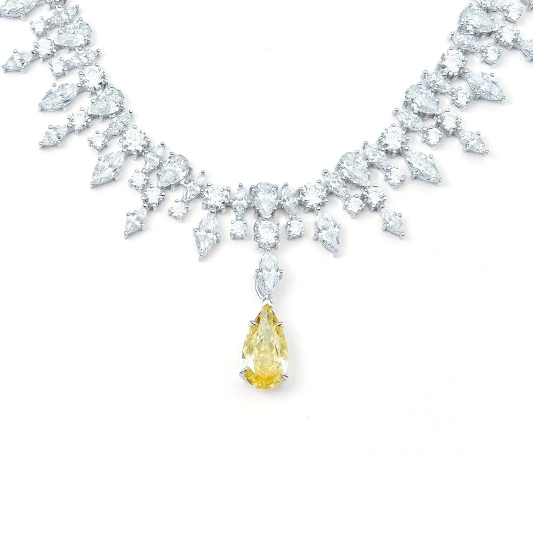 Multi Wear Pear Cut Evening Necklace 18K Gold Plated